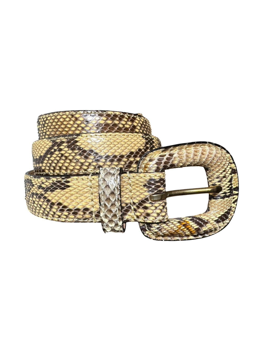 WCM New York Women Belt Genuine Python Snake Skin Vintage USA Size L